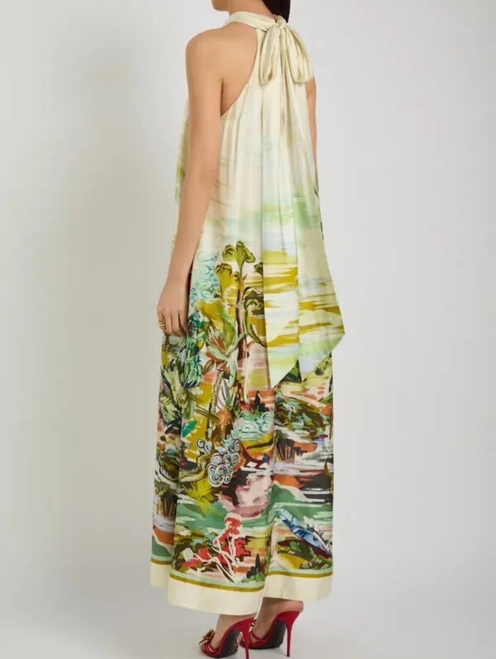 ALEMAIS jungle boogie printed halterneck silk maxi dress - Picture 3 of 14